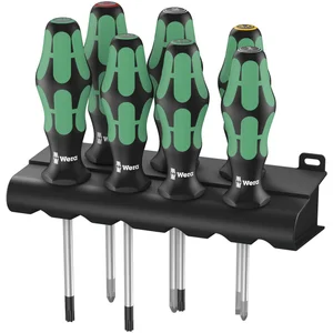 WERA Schraubendreher-Satz 335/350/367/7+Rack Schlitz/PZ/PH/Torx®7-tlg