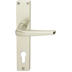 SECOTEC Drückergarnitur Modell Europa auf Langschild PZ Aluminium F2 SB-1 PE