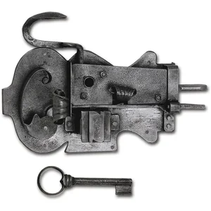 Rustikales Schlossset ULM, rechts, DM 120, Eisen verzinkt geschwärzt