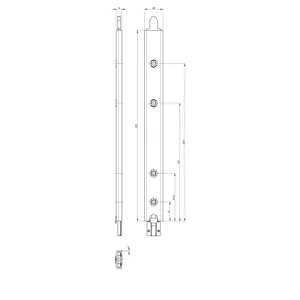 GU Anschlusseinheit zu Falzhebelgetriebe, Secury Automatic 270 mm,oben,universal