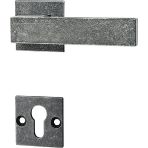 Drückerhalbgarnitur LECH auf Rosette PZ, verzinkt schwarz passiviert