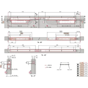 DORMAKABA Gleitschiene G 96 GSR-EMF K8/K12 kurz