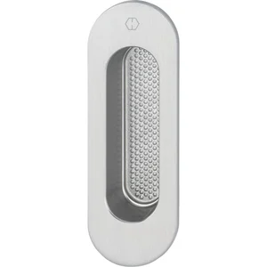 HOPPE Hebeschiebetürmuschel OMEGA außen oval, Aluminium edelstahlfarbig matt