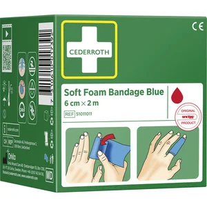 CEDERROTH Soft Foam Bandage Rolle Farbe blau Länge 200 cm Breite 6 cm