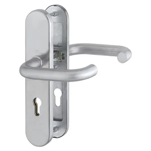 SH-Drückergarnitur PARIS-auf Schild PZ72, 37-47, ohne Kzs., Edelstahl