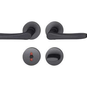 FSB Drückergarnitur 12 1106 ASL auf Rosette WC, Aluminium schwarz matt