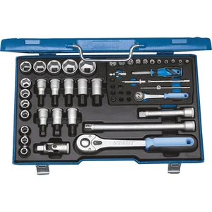 GEDORE Steckschlüssel-Satz 19V20U-10 1/4"+1/2"vierkant mit Umschaltknarre 50-tlg