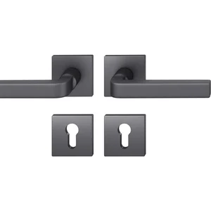 FSB Drückergarnitur 12 1004 ASL auf Rosette PZ, Aluminium schwarz matt