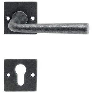 HALCÖ Drückergarnitur SÖLL - auf Rosette PZ, TS-50, schwarz passiviert