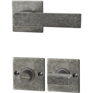 HALCÖ Drückergarnitur LECH - auf Rosette WC, TS-50, 8/8,5/8, verzinkt schwarz