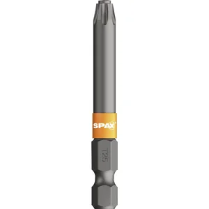 SPAX Bit-Einsatz T-Star 1/4"sechskant T25/50 mm Zapfenführung, Inhalt 5 Stück