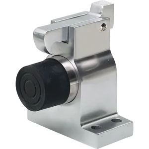 Torhalter 1051 mit Fanghaken und Puffer, Bodenmontage, Alu silber lackiert