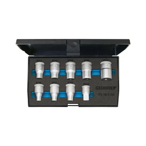GEDORE Steckschlüssel-Satz TX19E-09 1/2"vierkant Außentorx® 9-teilig