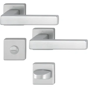 HOPPE Drückergarnitur AUSTIN - auf Rosette WC, Aluminium edelstahlfarbig matt