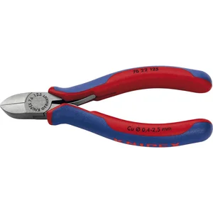 KNIPEX Seitenschneider für Elektromechaniker 7622, 2K-Griff, schwarz pol. 125 mm