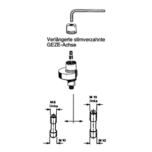 GEZE Steckachse für TS 500 N/NV, 550 NV, 550 F,550 E,550 IS, Stahl verzinkt