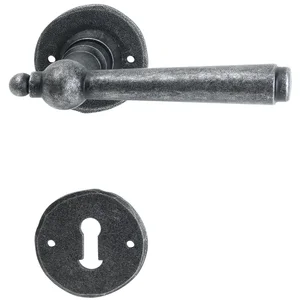 HALCÖ Drückergarnitur FULP - auf Rosette BB, TS-50, schwarz passiviert