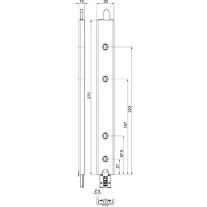 GU Anschlusseinheit zu Falzhebelgetriebe, Secury Automatic 270 mm, LI, oben
