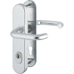 SH-Drückergarnitur PARIS-auf Schild PZ92, SST, 77-87, mit Kzs., silber