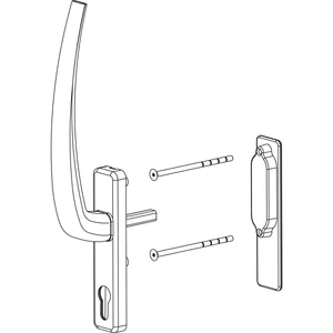 HAUTAU ATRIUM HS Griffgarnitur PZ innen, TS 68-92 mm, Alu silber eloxiert