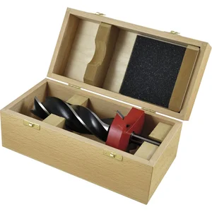 PITZL Spiralbohrerset 42,5mm mit Aufsatzfräser in Holzkiste