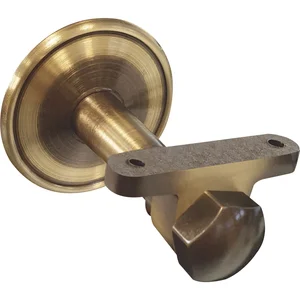 Handlaufträger mit Winkel, Rosetten ø 70 mm, Wandabstand 65 mm,Messing patiniert