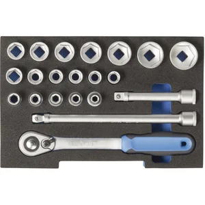 GEDORE Steckschlüssel-Satz 1100 CT1-19 1/2" vierkant m. Umschaltknarre 21-teilig
