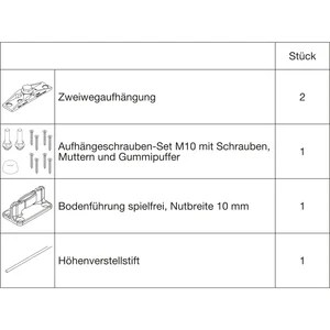 HAWA Junior 100/Z Grundbeschlagset Holz ohne Laufwerk