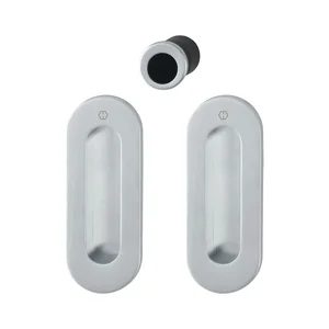 HOPPE Schiebetürmuschel Set M472 - BL, ovale Rosette, Messing verchromt matt