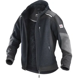 KÜBLER Strickjacke Form 1741 Innenplüsch dunkelgrau/schwarz 3XL