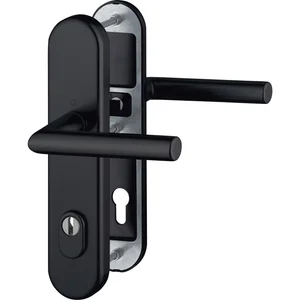 Sicherheits-Drückergarnitur AMSTERDAM, PZ88, Türstärke 67-77 mm, RC3, schwarz