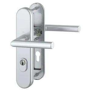 SH-Drückergarnitur AMSTERDAM - auf Schild PZ72, 37-47, mit KZS, silber