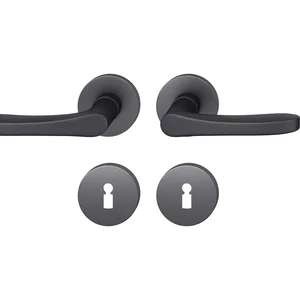 FSB Drückergarnitur 12 1106 ASL auf Rosette BB, Aluminium schwarz matt