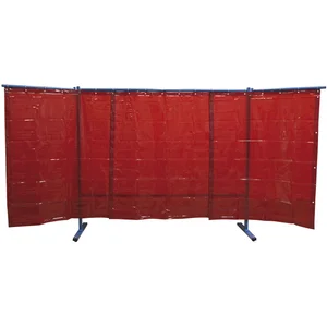 KEMPER Schweißerschutzwand 3-teilig Breite 3.80 m rot
