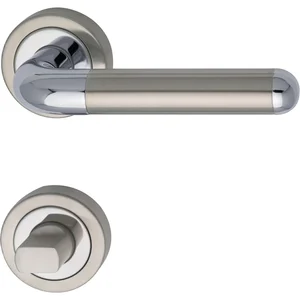 MARCHESI Drückergarnitur ZEUS - auf Rosette WC, verchromt/Edelstahl matt