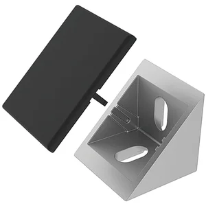 FATH Zinkwinkel 40 mm pulverbeschichtet alufarbig inkl. Abdeckkappe Nut 8