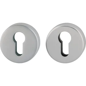 HOPPE Sicherheits-Zylinderrosettenpaar rund, Edelstahl matt