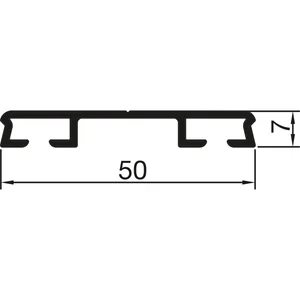 THYSSENKRUPP Syprotech Flachdeckschiene 50/7 gelocht, L=6000 mm, Alu blank