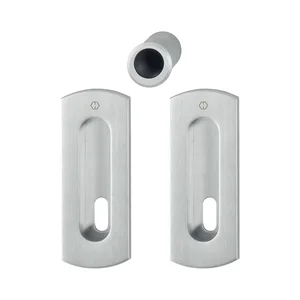 HOPPE Schiebetürmuschel Set M463 - BB, Messing verchromt satiniert