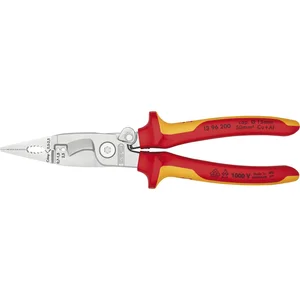 KNIPEX Elektro-Installationszange mit Feder verchromt, VDE, 2-K, 200 mm