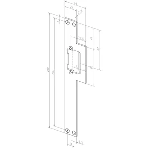 Lappenschließblech Lap lang, eckig ohne Riegelausschnitt,links,Stahl goldfärbig