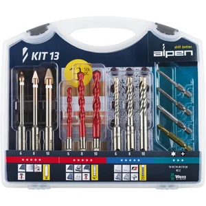 ALPEN Bohr-Schraubset KIT 13 Inhalt 9 Bohrer, 4 Bits