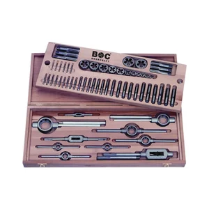 BOHRCRAFT Gewinde Schneidsatz HSSG/HSS M3-M24 in Holzkassette 62-teilig