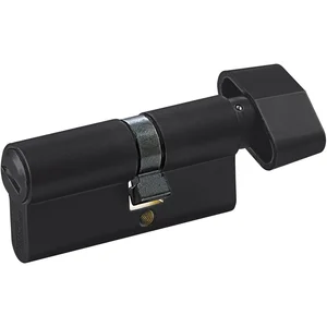 WC-Zylinder m. Drehknauf innen, 35,5/27,5 mm, Messing schwarz matt