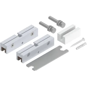 HELM 53 Glasklemmstück-Set ESG 8 mm H-22 mm silber