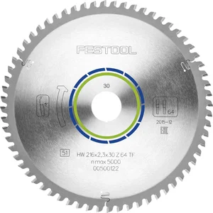 FESTOOL Spezial Kreissägeblatt HW ø 216 x 30 Zähne 64 Trapez Flachzahn