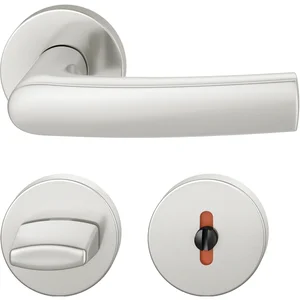 FSB Drückergarnitur 12 1015 ASL auf Rosette WC, silber eloxiert