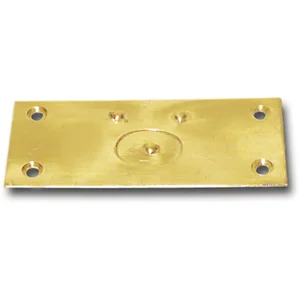 Riegelschließblech mit gefedertem Verschluss, 78 x 34 mm, Messing blank