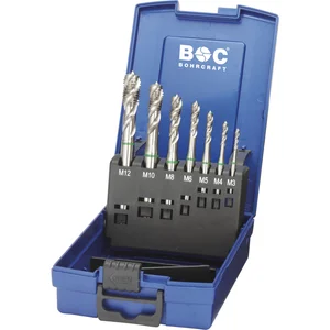 BOHRCRAFT Maschinengewindebohrer-Satz M3-M12 HSS-E Grünring 35º RSP 7-teilig