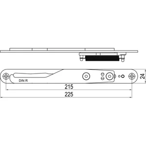 IMH-ABS Mitnehmerhaken GF UNI 24 V Gr.1, 225 x 24 mm,schwarz verzinkt,DIN rechts